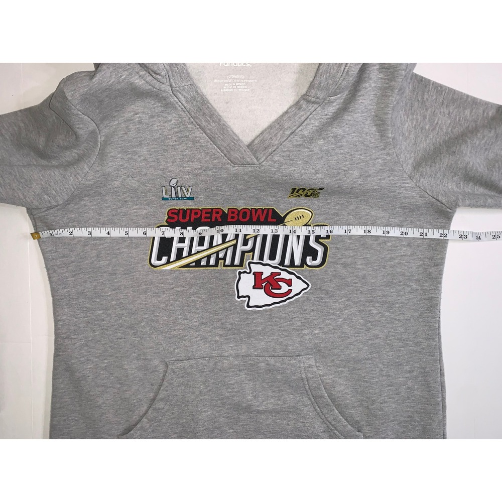 Fanatics Kansas City Chiefs Super Bowl LIV Champions Womens XL Gray Hoodie‎ NFL - Picture 6 of 10